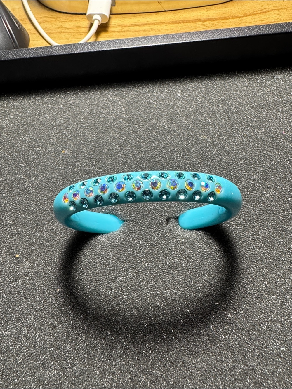 Turquoise Crystal Accent Cuff Bracelet